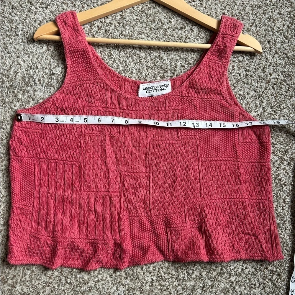 Absolutely Cotton Pink Crop Top Oversized Casual Spring Summer Medium - Picture 5 of 6
